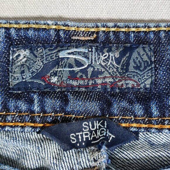 Silver jeans women's size W28/L32 indigo blue colour Suki Straight denim - Picture 7 of 16